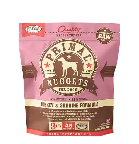 Primal Dog Raw Turkey & Sardines Patties 6 Lbs